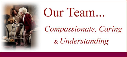 Team of Home Care Professionals: nurse, caregiver, personal care aide, companion, certified nurse aide, live in and hourly